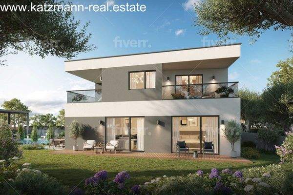 Modernes Architektur-Highlight: Lichtdurchflutetes Designerhaus mit großzügigen Glasfronten und zwei einladenden Terrassen-Ebenen