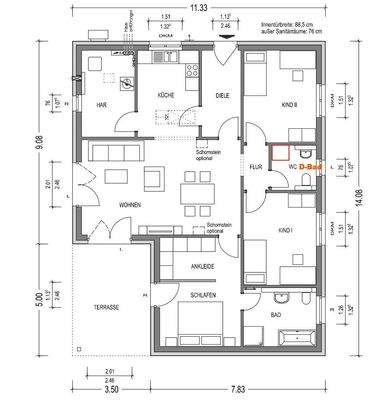 Grundriss Option 1 (Cumulus 960)