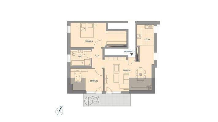 Grundriss Wohnung 4