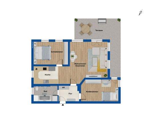 Grundriss Erdgeschosswohnung