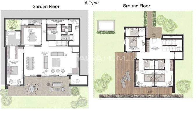 Panoramic Sea View Villas in Complex with Private Beach in Bodrum