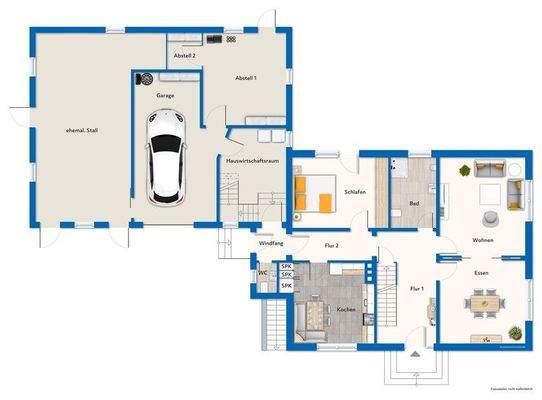 Erdgeschoss mit Mustermöblierung
