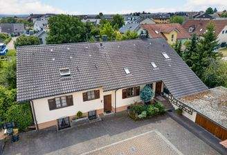 Hausansicht oben Drohne