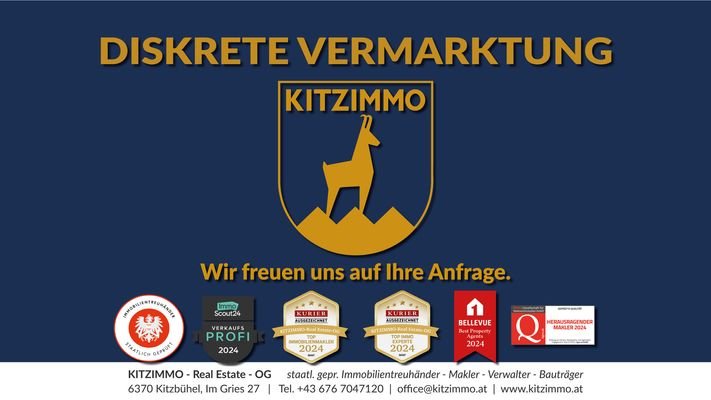 KITZIMMO-diskrete Vermarktung von exklusiven Luxusimmobilien im Bezirk Kitzbühel.