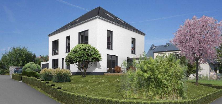 Außenansicht mit Gartenblick