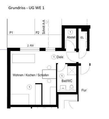 Grundriss UG WE 1
