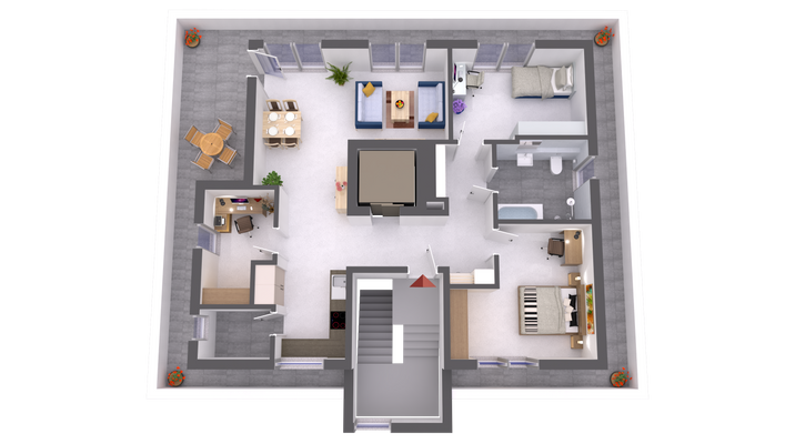 Visualisierung mit 4 Zimmer