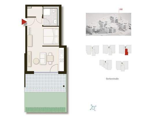 Grundriss mit Garten