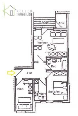 Grundriss WE 9, 71 qm, 3-R