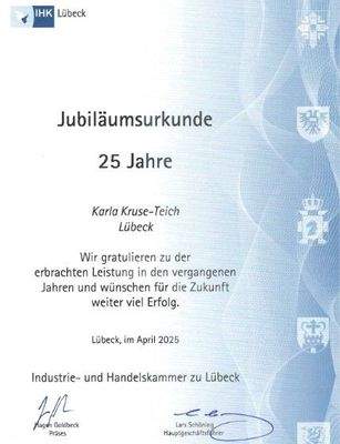 Jubiläums-Urkunde IHK 25 Jahre KKImmo