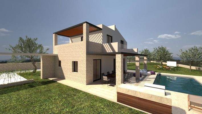 Kreta, Maleme: Neubau-Projekt! Villa mit wunderschönem Meer- und Sonnenuntergangsblick zu verkaufen