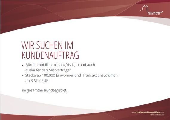 Wir suchen Büroimmobilien
