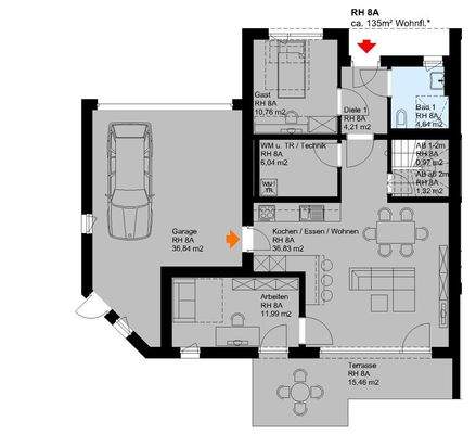 Eckhaus EG Variante seitenverkehrt