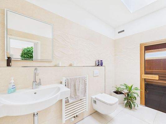 Badezimmer mit Sauna obere Etage 