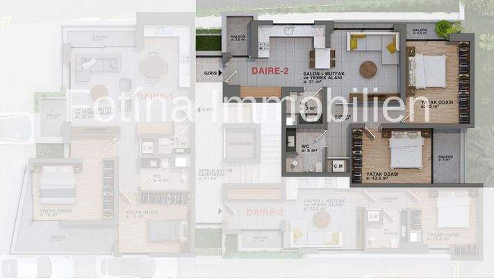 ZYP-VC-202 Grundriss 2 Bettzimmer 