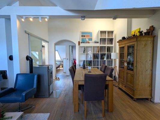 Ofenanschlussmöglichkeit im Wohnzimmer