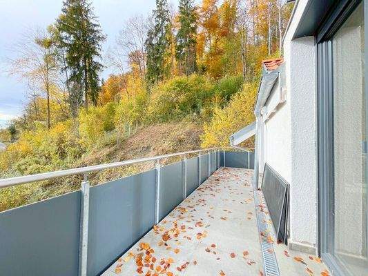 Großer sonniger Süd-Balkon zum Bergwald