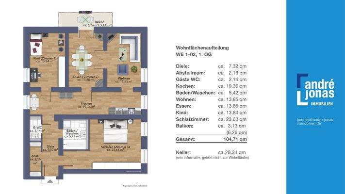 Grundriss und Wohnflächenaufteilung 