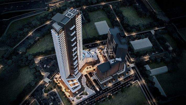 Apartments in a Secured Project with Pool in İzmir Konak