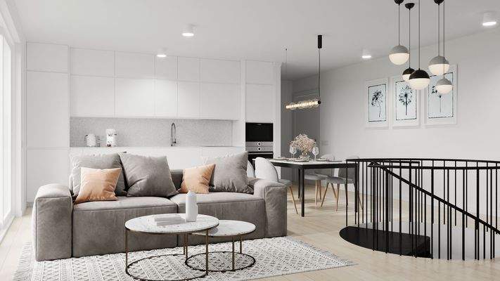 Lichtdurchfluteter Wohn-Essbereich