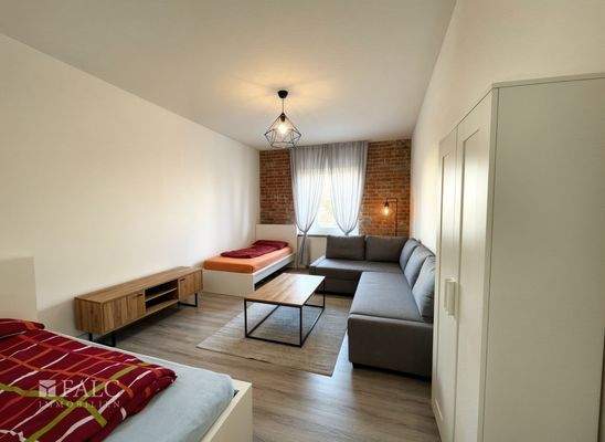 Einrichtungsvorschlag Schlafzimmer/Kinderzimmer (KI generiert)