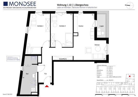 Grundriss Wohnung 1.10