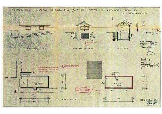 Plan Doppelgarage mit Lager/Büro