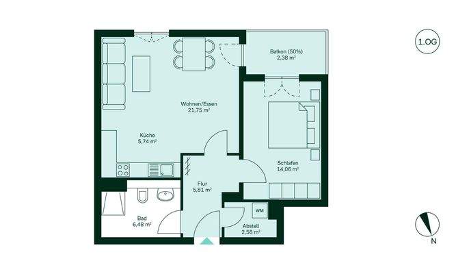 Grundriss der Eigentumswohnung WE011