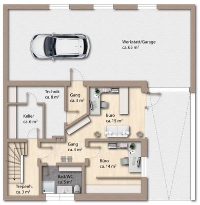 Grundriss KG Büro