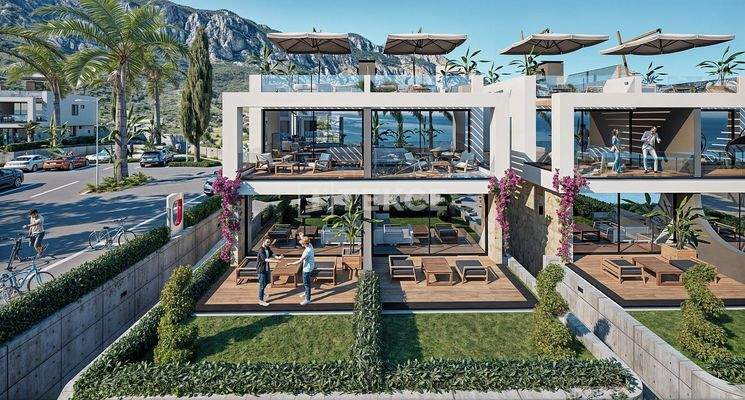 Sea and Mountain View Apartments in Lapta, North Cyprus