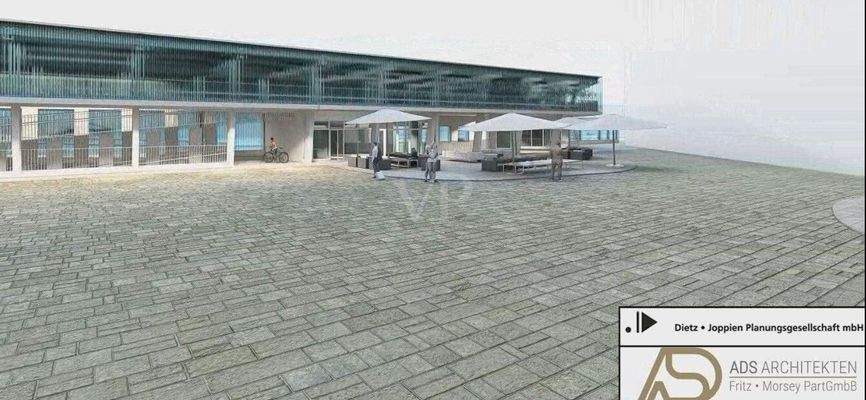 Architektenvisualisierung Gastronomieeinheit Außenansicht