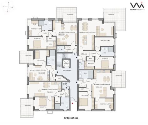 Geschossplan Wohnung 1.1 I 1.2 I 1.3 I 1.4 I 1.5