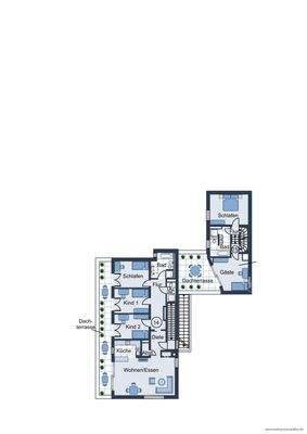 Grundrissskizze 2.OG Rückgebäude