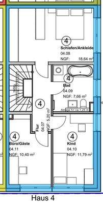 Grundriss Obergeschoss Haus 4