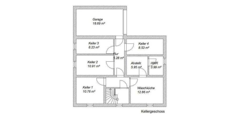 Grundriss Kellergeschoss Haus 1