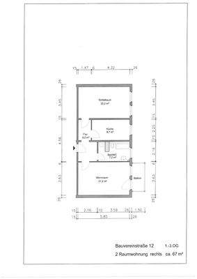 Grundriss mit Maßen