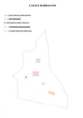 Typisches Bauernhaus mit Swimmingpool, Nebengebäude, Garten mit Olivenhain in Ortsnähe