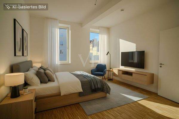 Schlafzimmer digital möbliert