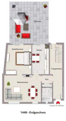Grundriss EG visualisiert 1448