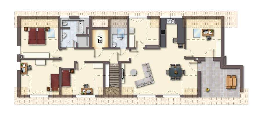 5-Zi.-DG-Wohnung mit Dachterrasse
