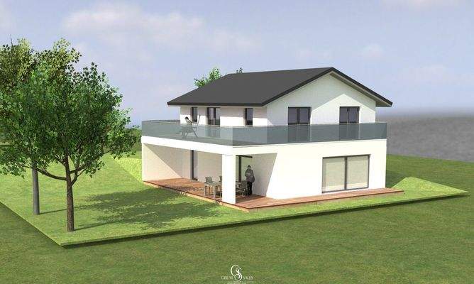 Rendering Baubewilligtes Haus Südwest