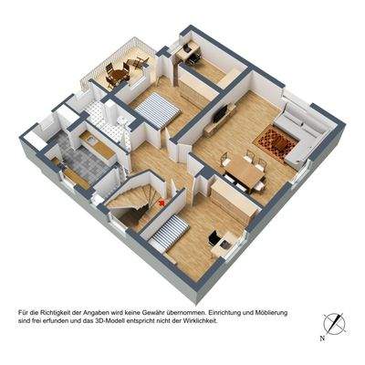 3D-Grundriss, Obergeschoss