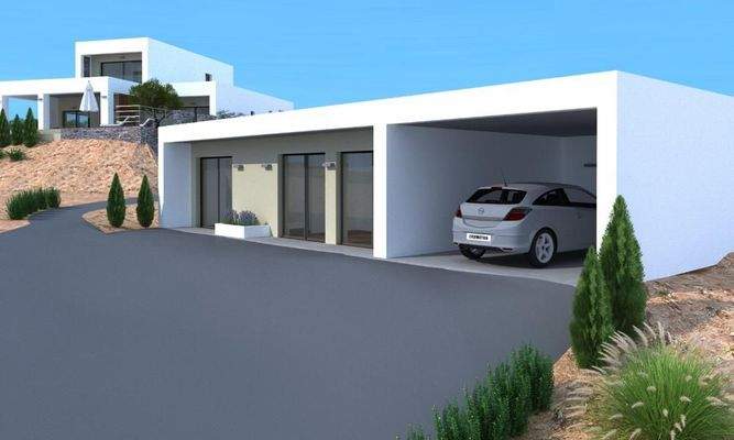 Kreta, Kokkino Chorio: Sofort bebaubares Grundstück mit Meerblick zu verkaufen