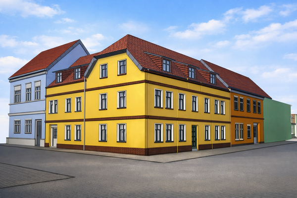 Ansicht Gebäude Planung 