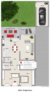 Grundriss EG visualisiert 4059