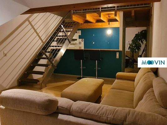 Ansicht III: Wohn- und Esszimmer mit offenem Küchenbereich