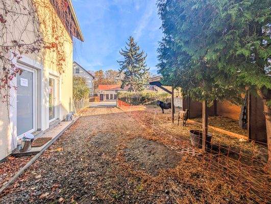 Blick vom Seitentor Ri. Straße