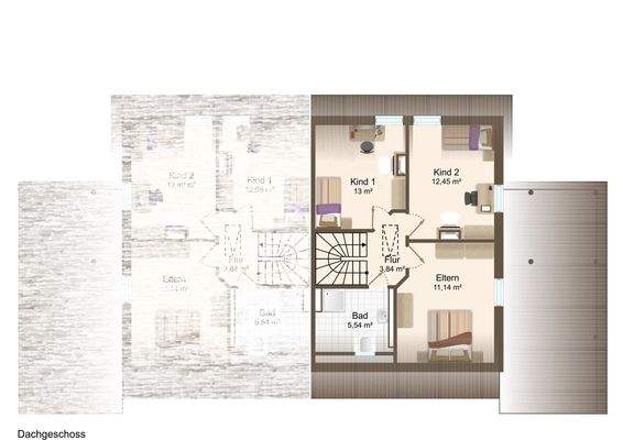 Grundriss Dachgeschoss - DHH 2