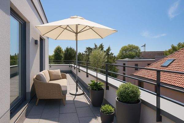 kleine Dachterrasse visualisiert