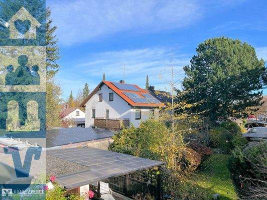 Ausblick vom Wintergarten der Maisonettewohnung in Forstenried